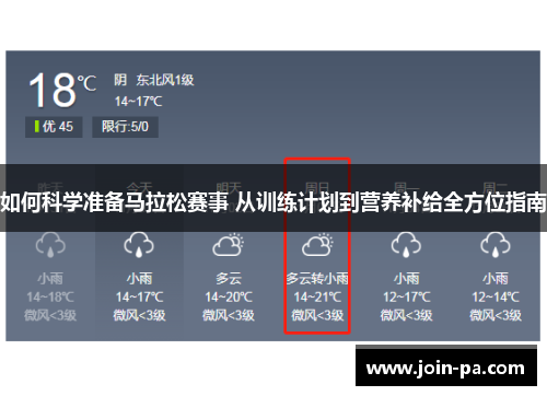 如何科学准备马拉松赛事 从训练计划到营养补给全方位指南